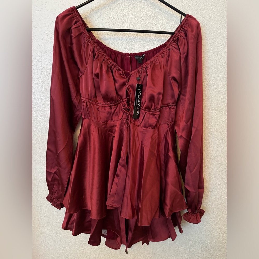NWT Papermoon satin romper size small